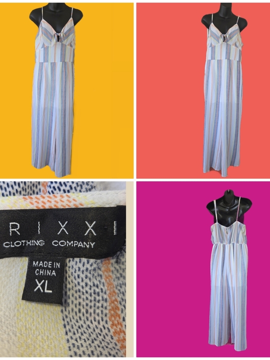 Trixxi Pants - Trixxi Clothing Company Pastel Striped Maxi Jumpsuit in Blue, Pink, Cream, Tan
